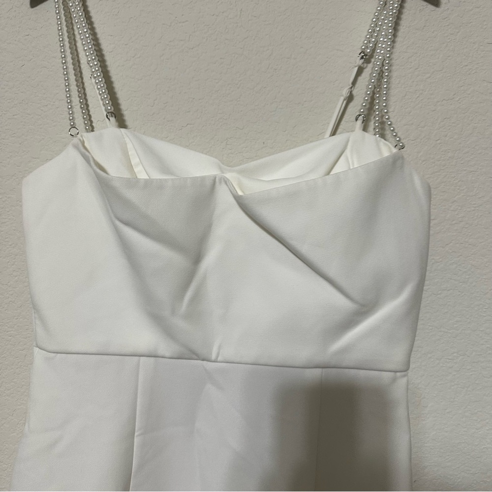 ANTONIO MELANI White Midi Slip Dress with Delicate Straps - Picture 7 of 13